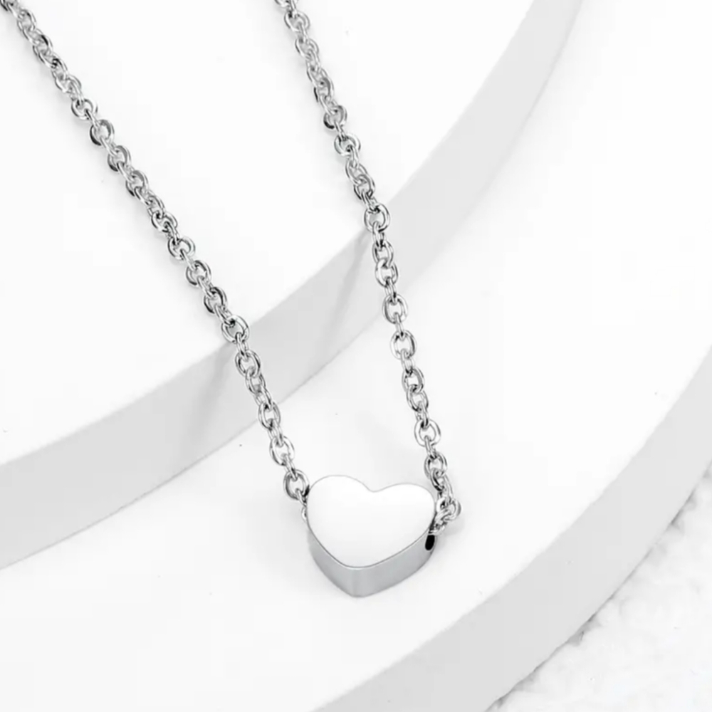 18 KT Gold Over Titanium Heart Necklace